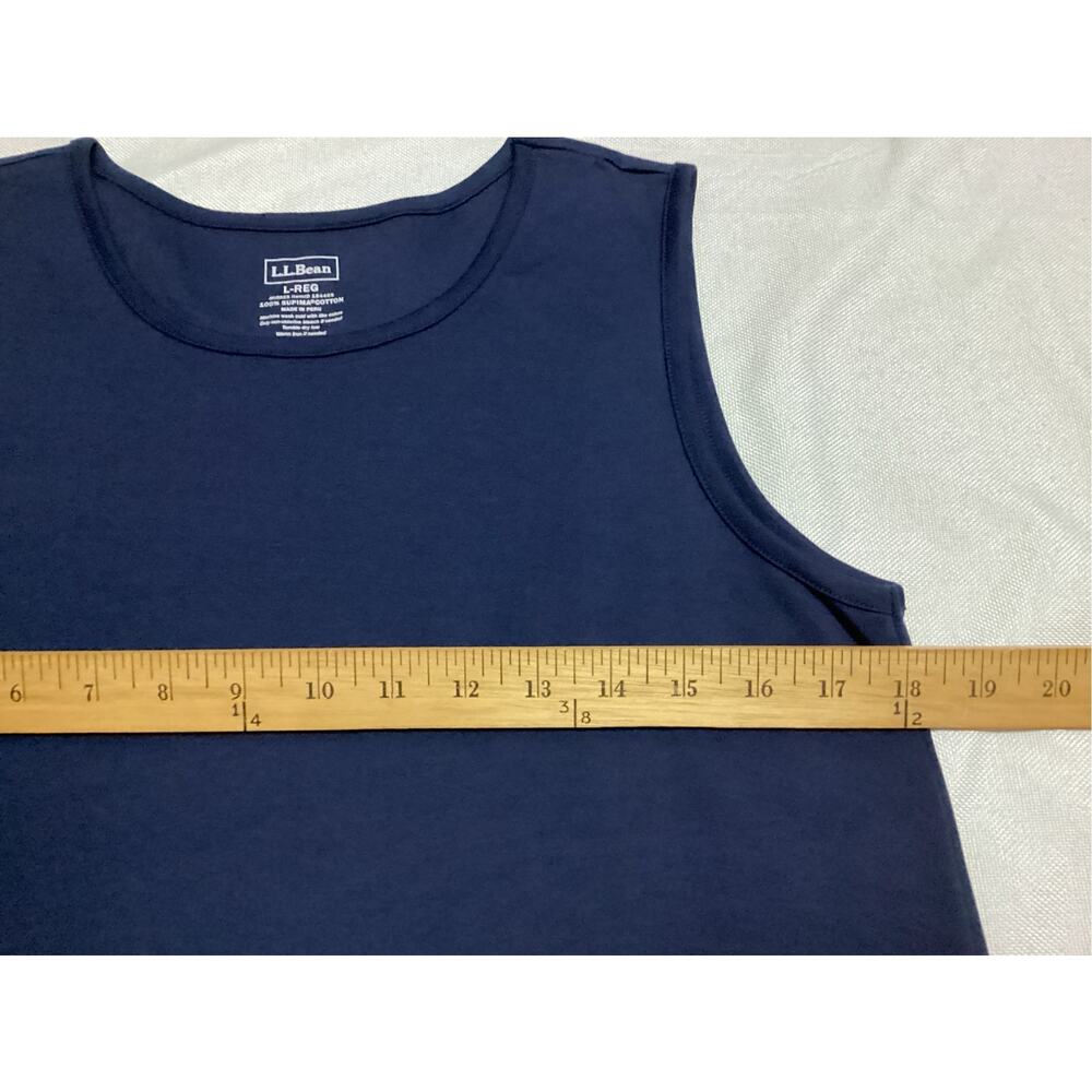 L.L. Bean Navy Blue Supima Cotton Tank Top Women's Large Regular L-REG - Picture 5 of 7